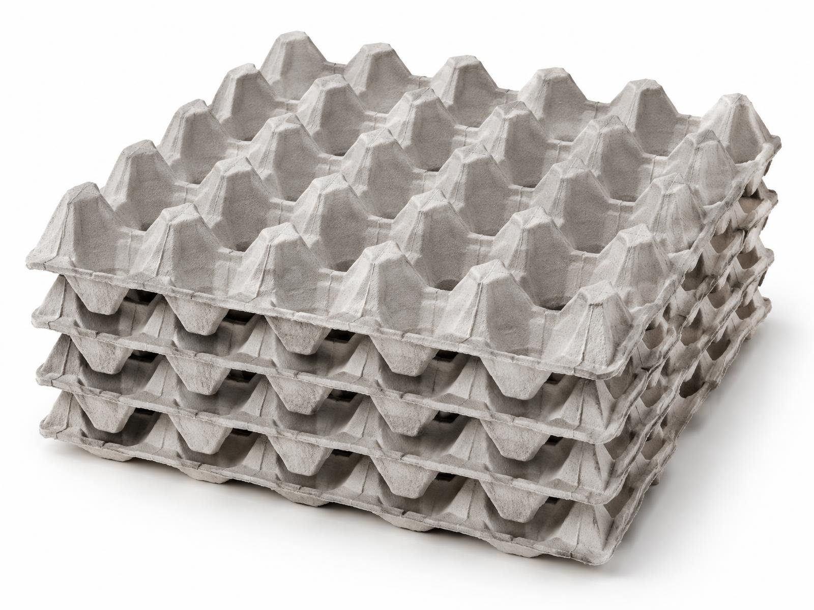 Stack of Eco Pack molded fiber egg trays